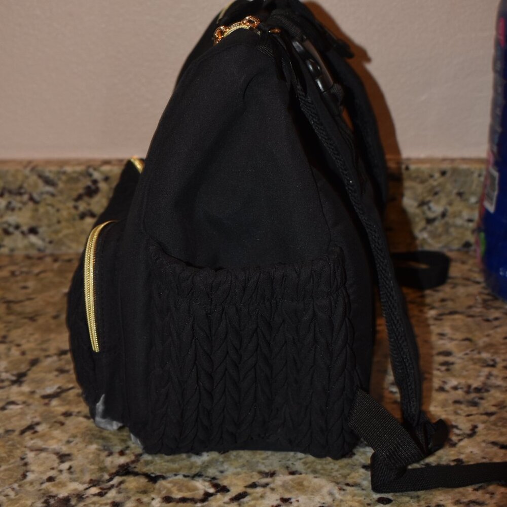 mommore Diaper Bag Backpack, Stylish Travel Baby Bag - (S-Black, Small-17L) - Picture 4 of 8